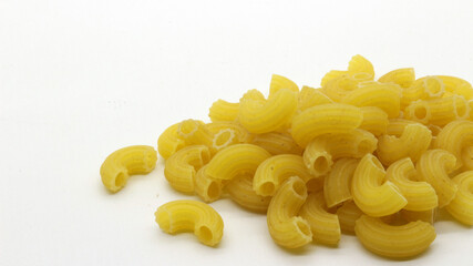 Macaroni pasta uncooked isolated