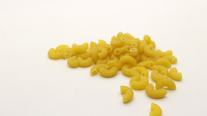 Macaroni pasta uncooked isolated