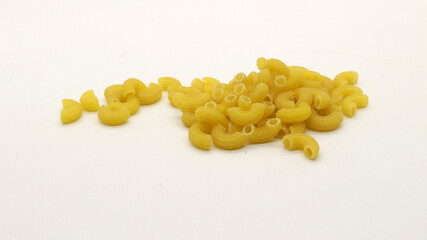 Macaroni pasta uncooked isolated