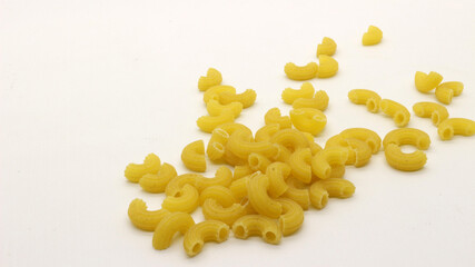 Macaroni pasta uncooked isolated