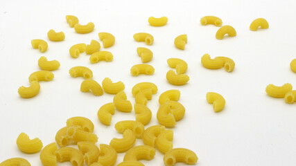 Macaroni pasta uncooked isolated