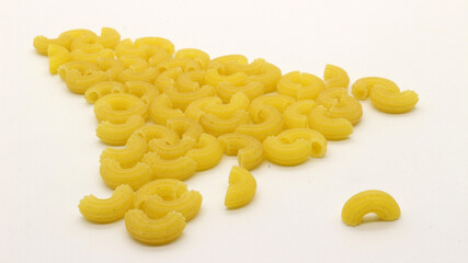 Macaroni pasta uncooked isolated