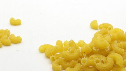 Macaroni pasta uncooked isolated