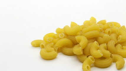 Macaroni pasta uncooked isolated