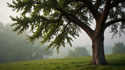Obraz premium Solitary Tree in Mist