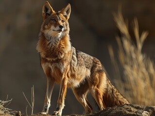 Fototapeta premium Coyote Portrait: A Wild Animal in its Natural Habitat