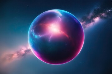 Obraz premium Dreamy 3D Celestial Shape with Cosmic Color Gradient Effects