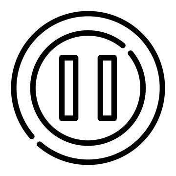 recommend clip art: pause button line icon