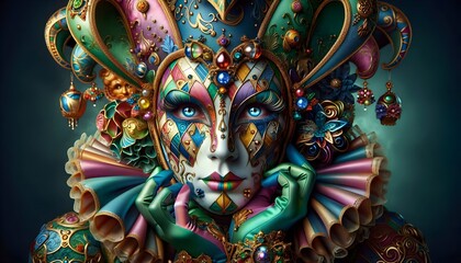 Naklejka premium Carnaval de Máscaras Majestuosas