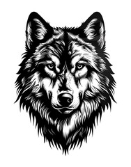 wolf head isolated on white background © Anuson