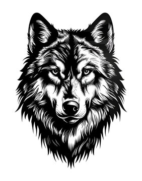 wolf head isolated on white background
