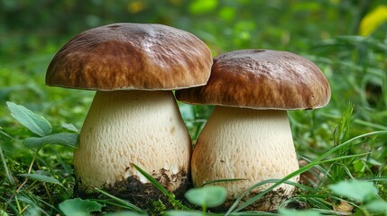 Boletus edulis Bull, also known as borowik szlachetny, prawy, or prawdziwek, is an edible fungus that grows in lush grass and comes in small and large sizes. Time for mushrooms. 
