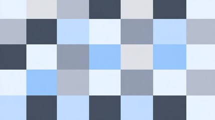 Fototapeta premium A vibrant flat design showcasing a classic checkerboard pattern, featuring alternating squares in contrasting colors that create a visually striking effect. This geometric arrangement conveys a sense 
