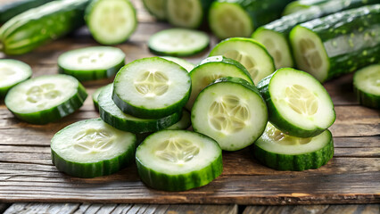 refreshing arrangement of cucumber slices, perfect for a summer salad or a soothing facial mask.