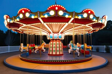 Enchanting Moonlit Carousel Colorful Lighted Amusement Ride for Dreamy Fun