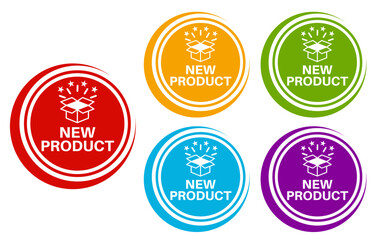 Obraz premium set new product icon sign. label promotion product sticker design vector illustration
