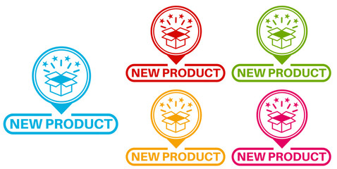 Obraz premium set new product badge labels icon. product available symbol design template vector illustration