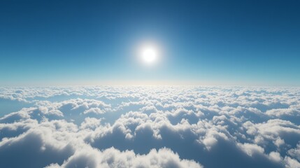 Fototapeta premium Above the clouds, with a deep blue sky