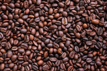 Roasted coffee beans for background
