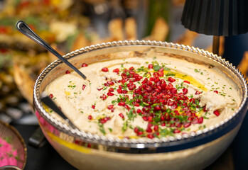 Pomegranate Festivity Salad. Dip for pita chips. 