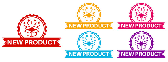 Obraz premium set new product sticker sign. product release label symbol template vector illustration 