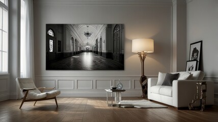 Black and White Interior Design with Hallway Picture