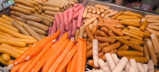 Roadside sausage shop in Thailand