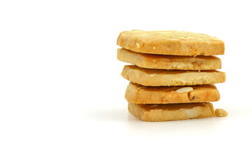 Mixed Cheese Cookies Nuts isolated on white background