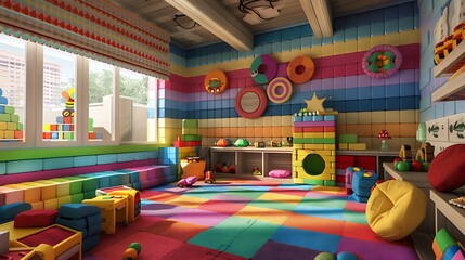 Fototapeta premium Colorful playroom interior