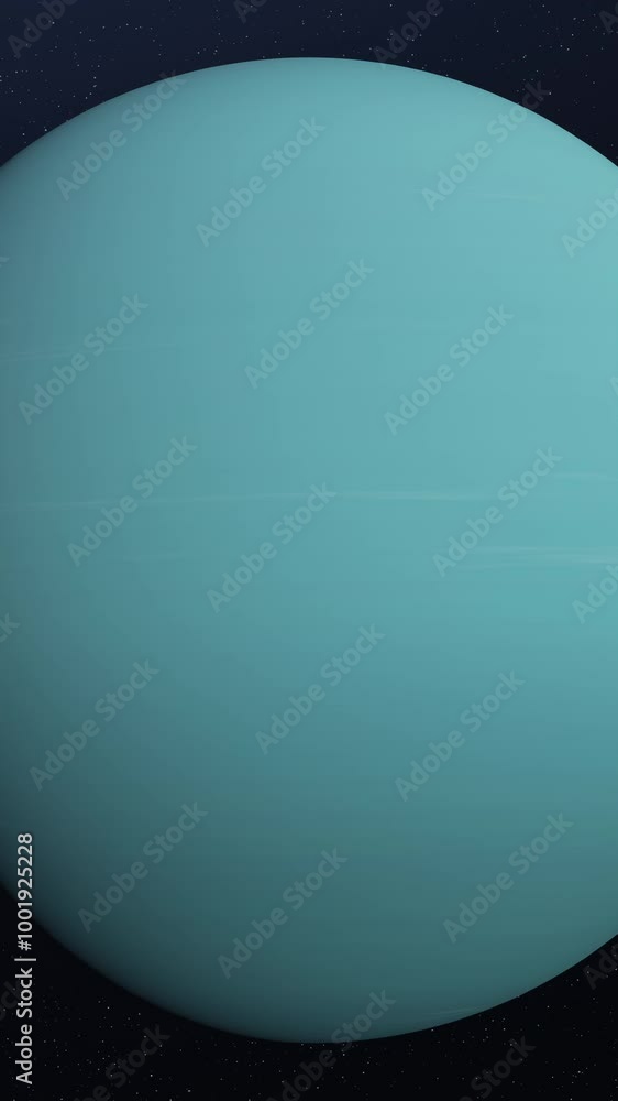 Poster abstract animation of planet uranus. animation. abstract blue surface of rotating planet uranus in c