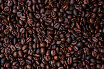 Roasted coffee beans for background
