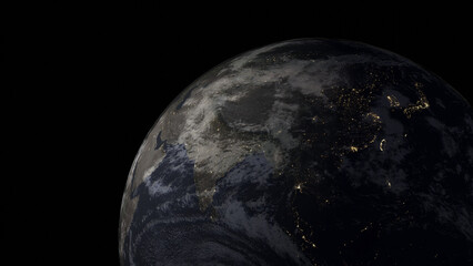 Earth in space without stars