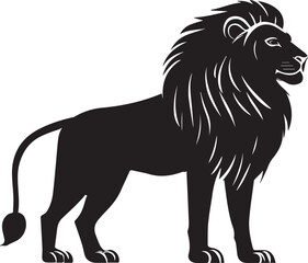 black and white lion