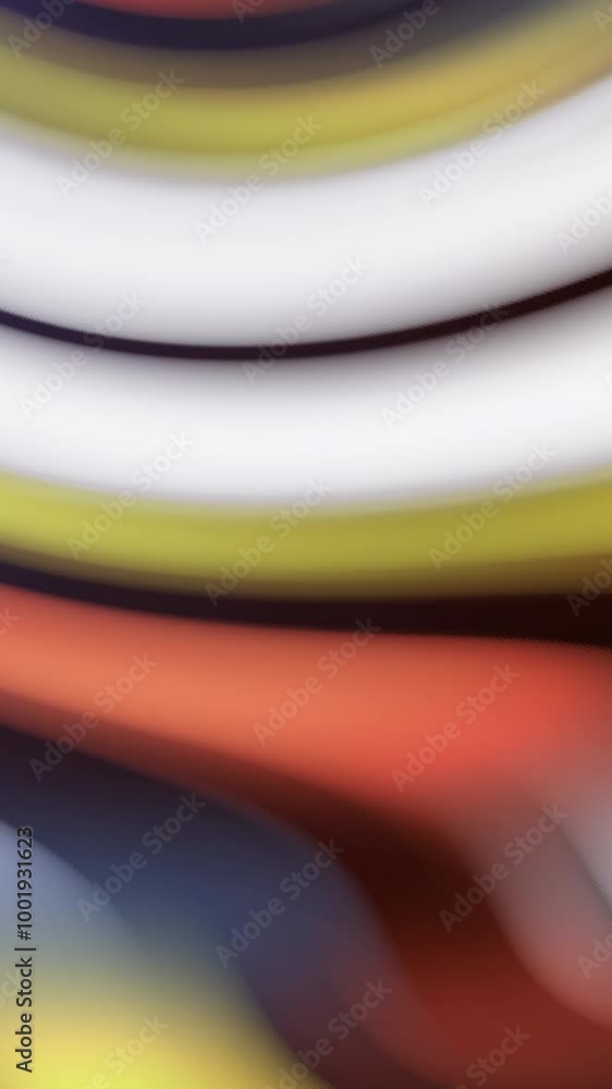 Poster abstract seamless loop motion of colorful blurred curved stripes. stock animation. twisted gradient 