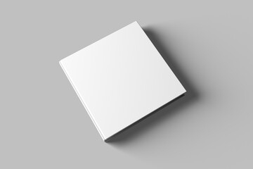 Square Book Cover Mockup on Grey Background
