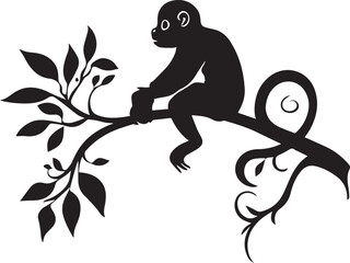 silhouette of a monkey 