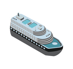 Isometric illustration of modern cruise ship