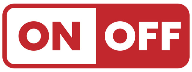 ONとOFFのスイッチのアイコン 赤