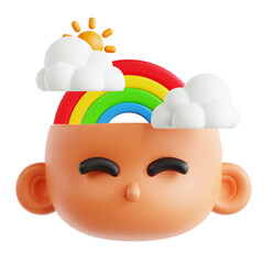 Rainbow with Clouds Symbolizing Emotional Wellness