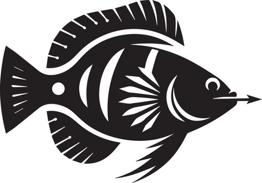 recommend clip art: Archerfish silhouette vector icon black and white