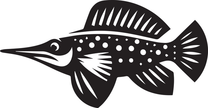 recommend clip art: Archerfish silhouette vector icon black and white