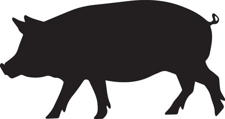silhouette of a pig