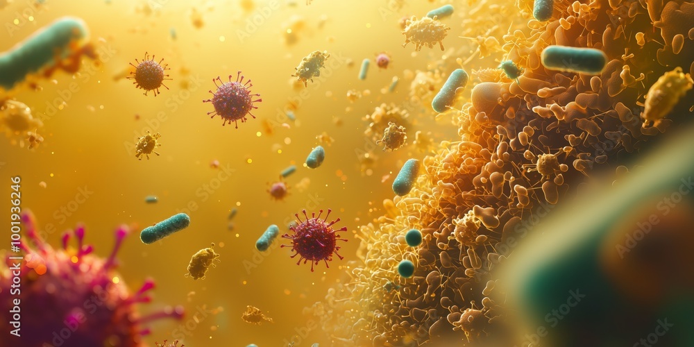 Aufkleber microscopic view of mesmerizing pathogens in action