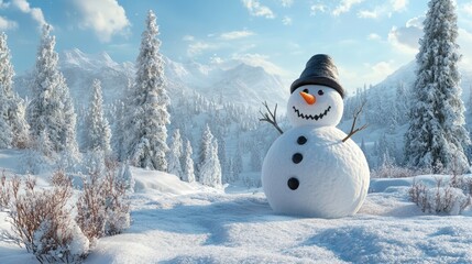 Obraz premium snowman in the snow