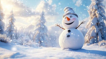 Obraz premium snowman of snow