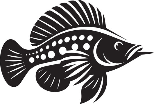 recommend clip art: Archerfish silhouette vector icon black and white