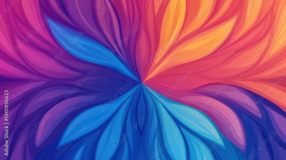 Poster dive into this vibrant computergenerated abstract fractal, featuring a colorful mandala light patter