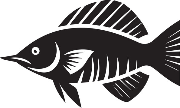 recommend clip art: Archerfish silhouette vector icon black and white