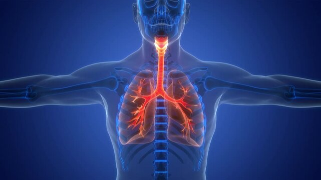 Human Respiratory System Lungs Anatomy Animation Concept