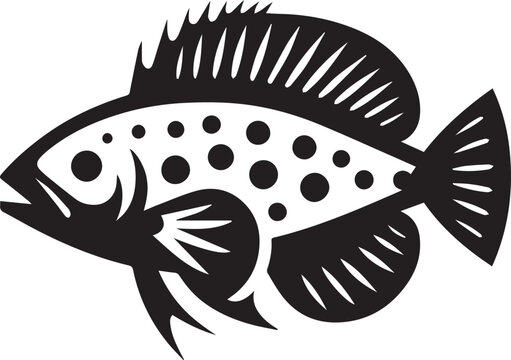 recommend clip art: Archerfish silhouette vector icon black and white